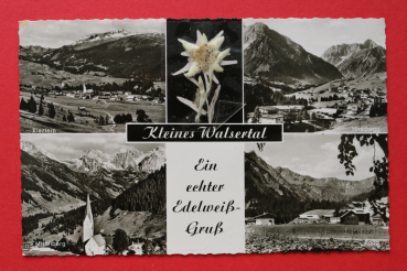 AK kleines Walsertal / 1969 / Mehrbildkarte / ein echter Edelweiss Gruss / echtes Edelweiss / Riezlern / Mittelberg / Hirschegg / Baad / Voralberg